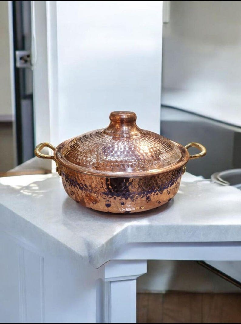 Hand-Hammered Copper Cooking Pot – Traditional Moroccan Kitchenware