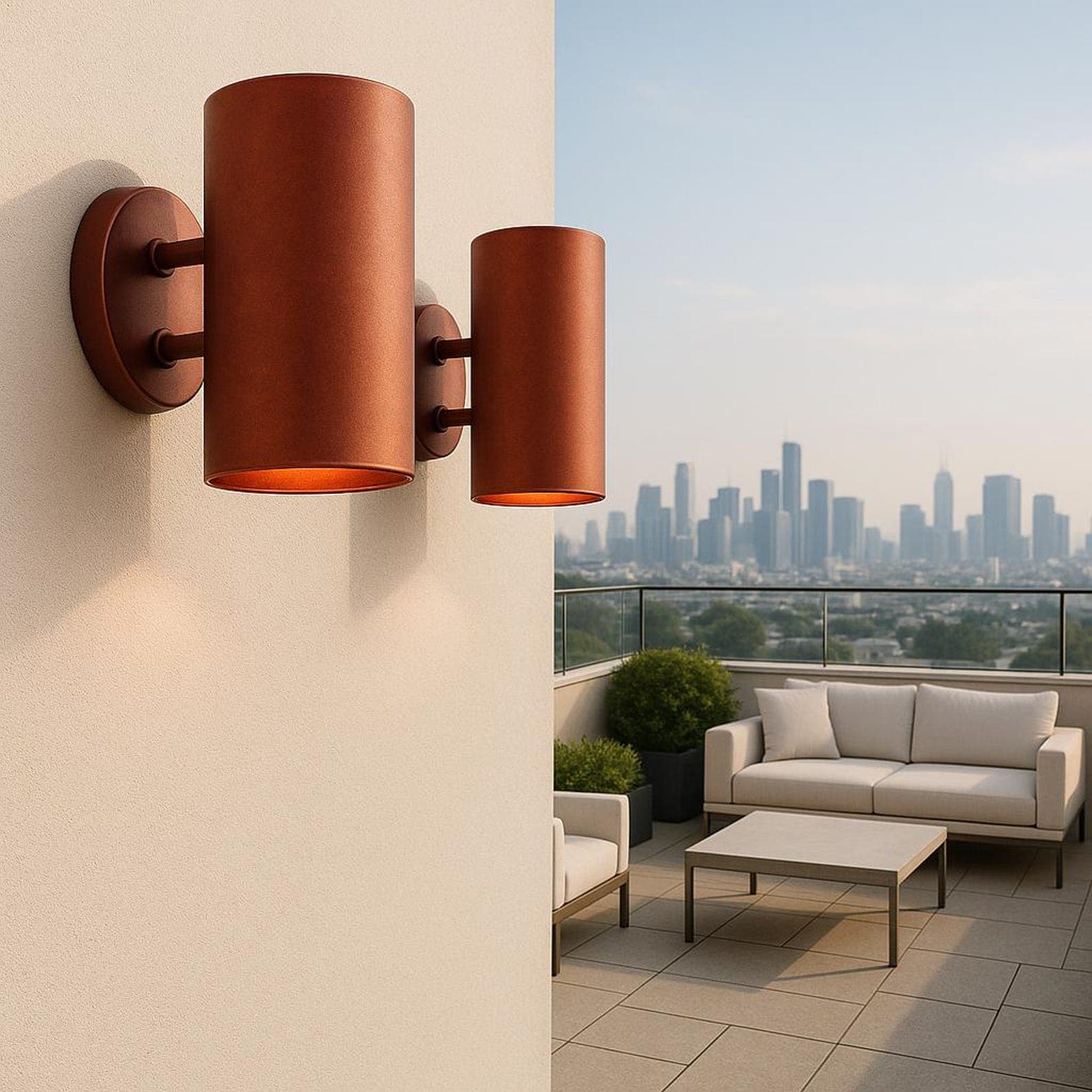 Handcrafted Copper Cylinder Wall Sconce – Solid Copper Architectural Fixture