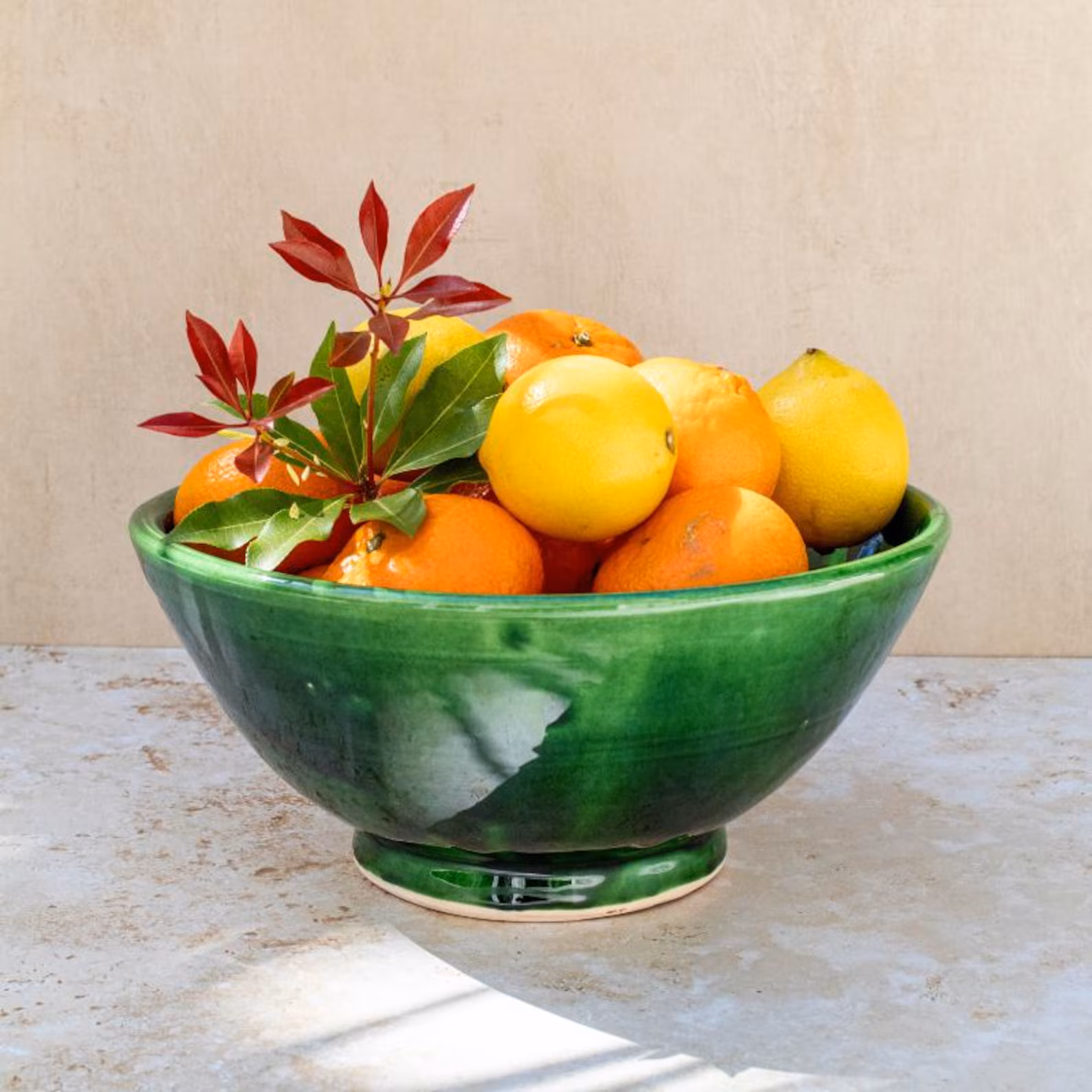 Emerald Terracotta Bowl from Marrakech