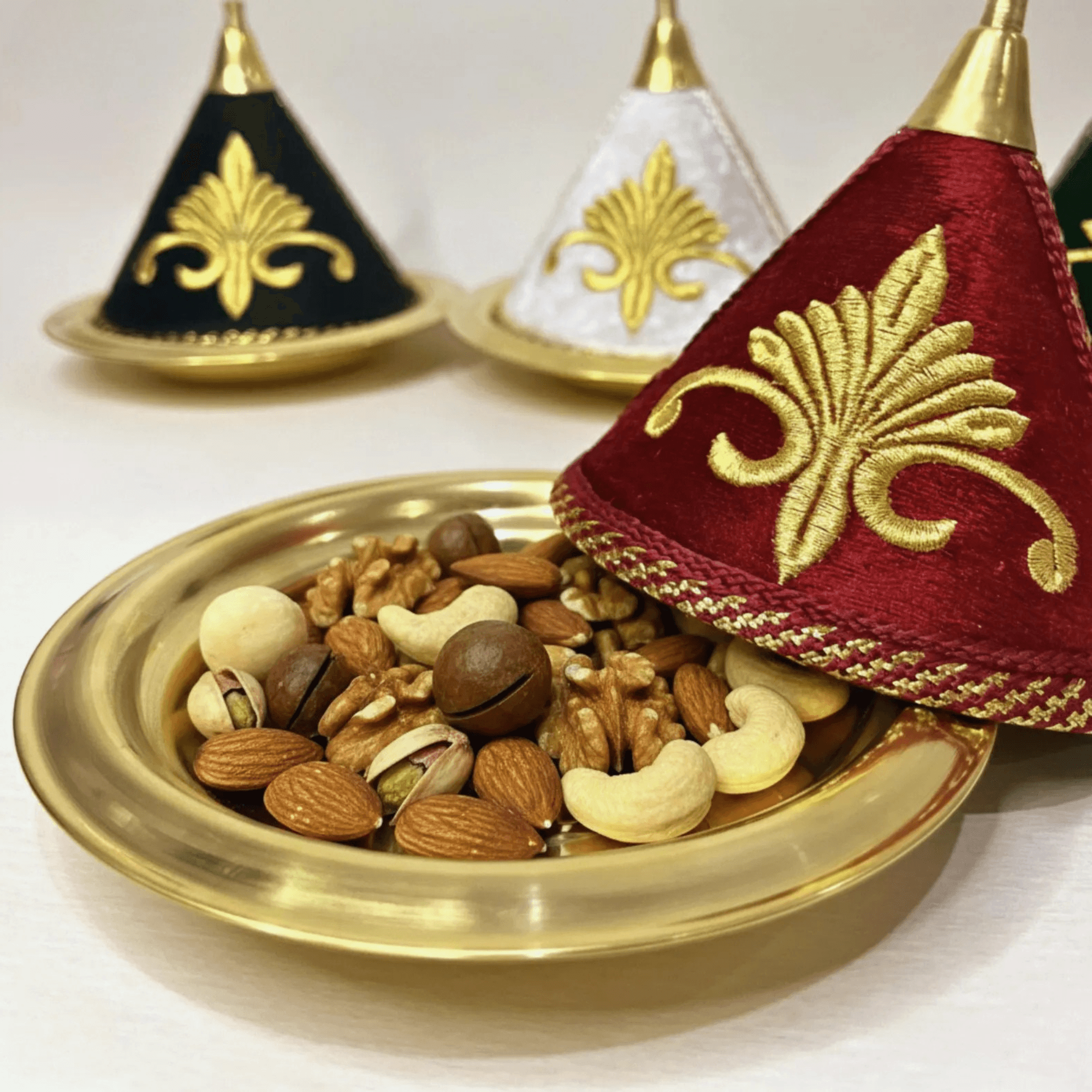 Hand-Engraved Brass Tagine Bowls from Marrakech