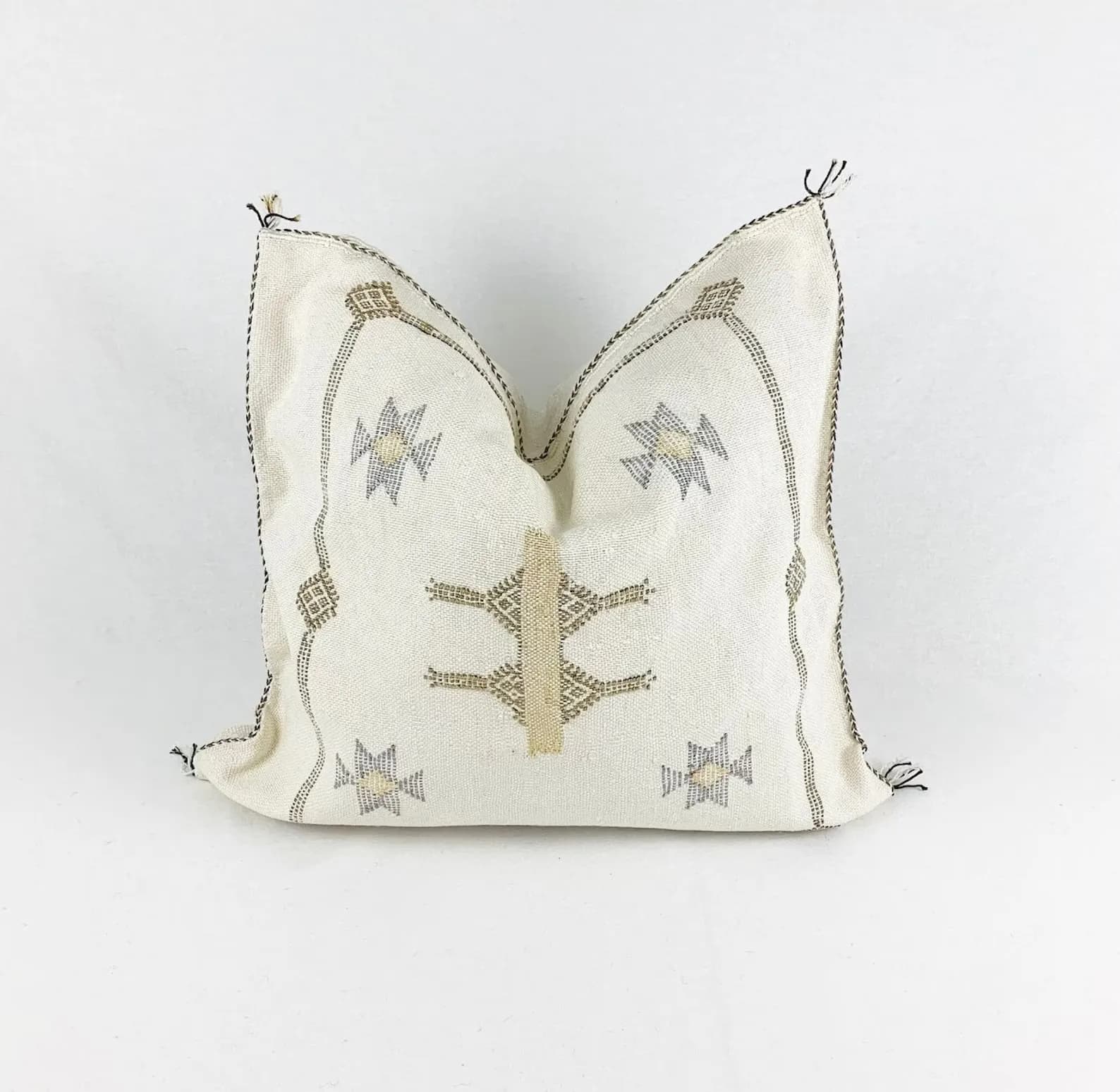 White Cactus Silk Pillow Cover from Marrakech