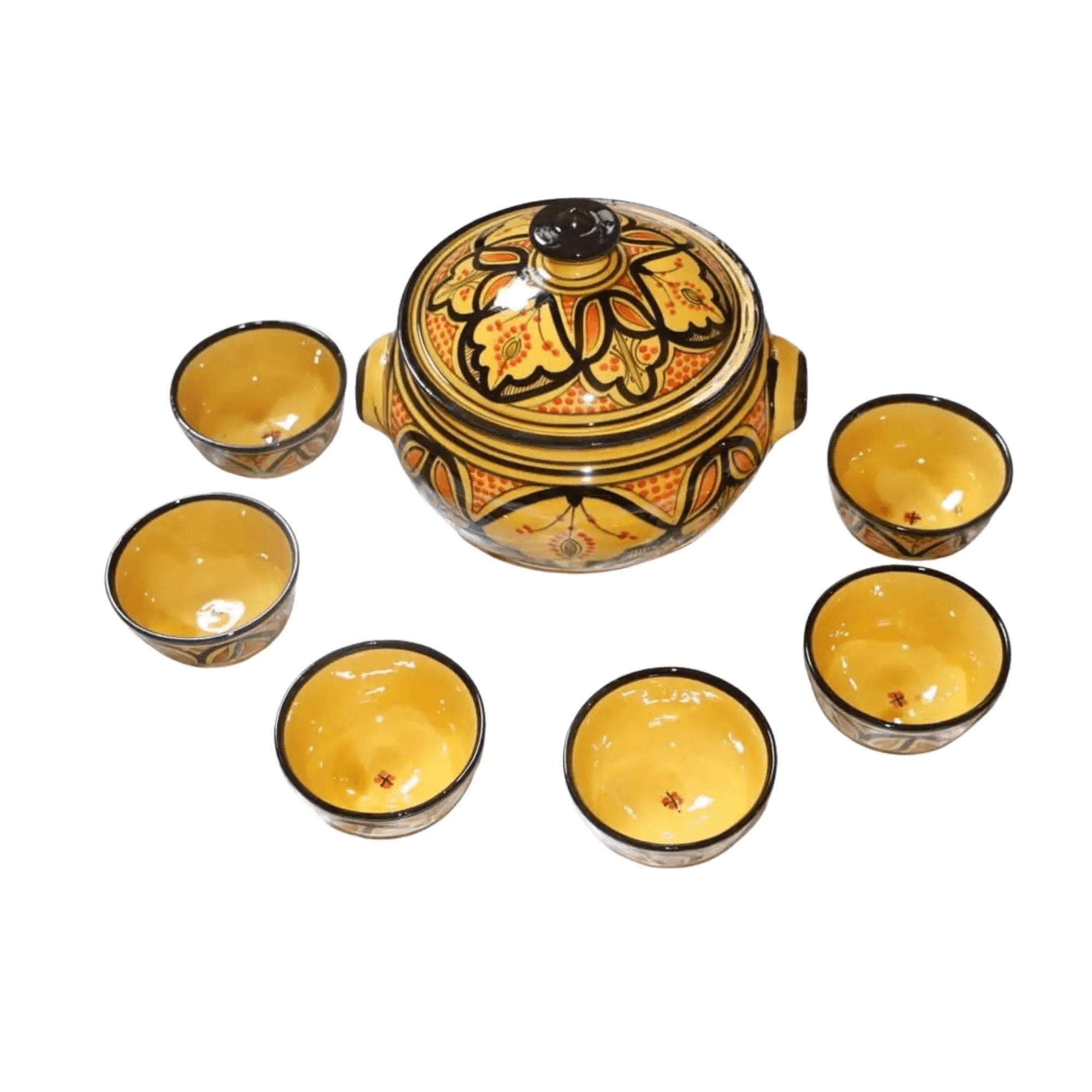 Hand-Painted Ceramic Serving Set from Safi