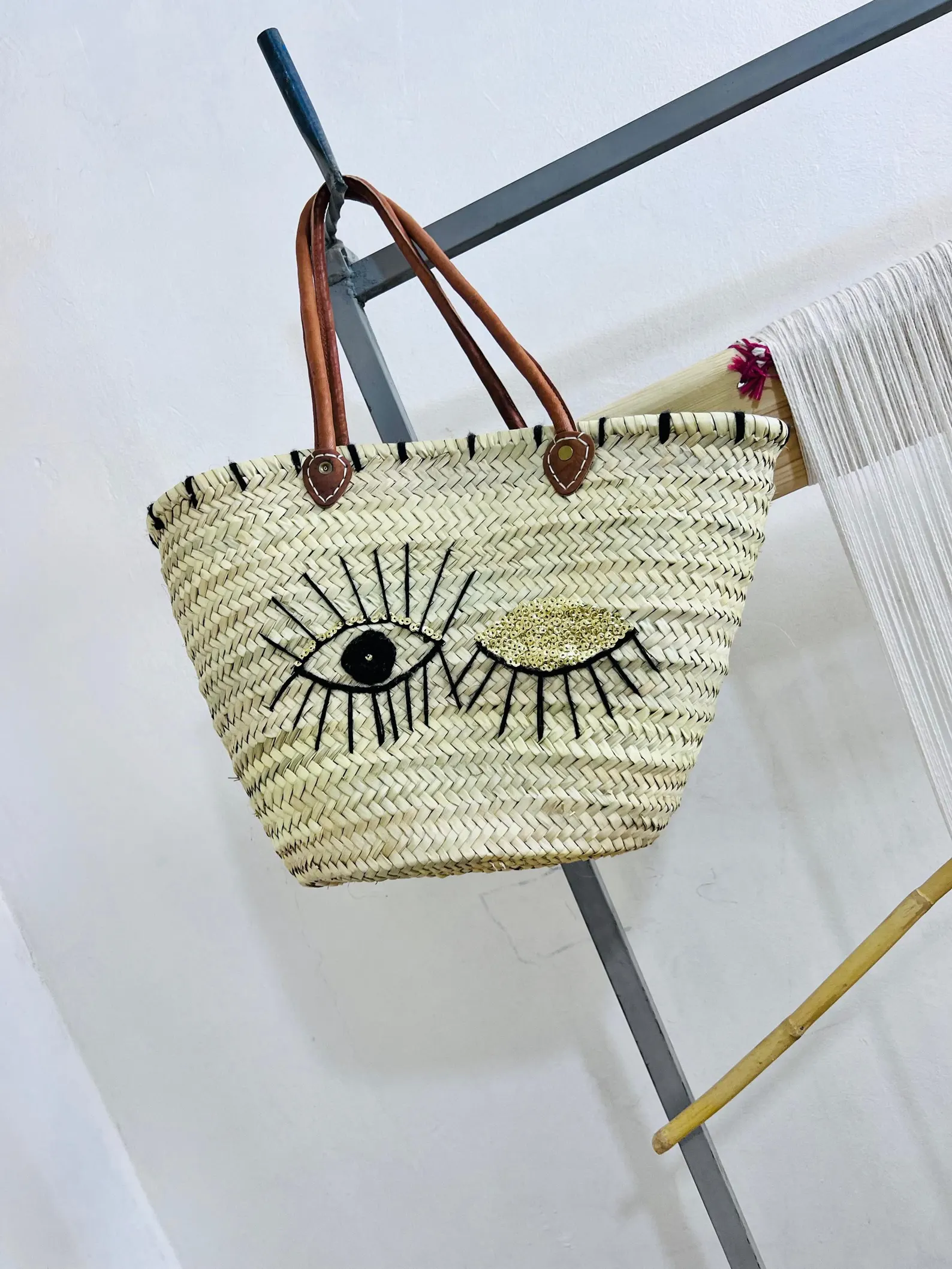 Raffia Palm Leaf Basket from Marrakech Artisans