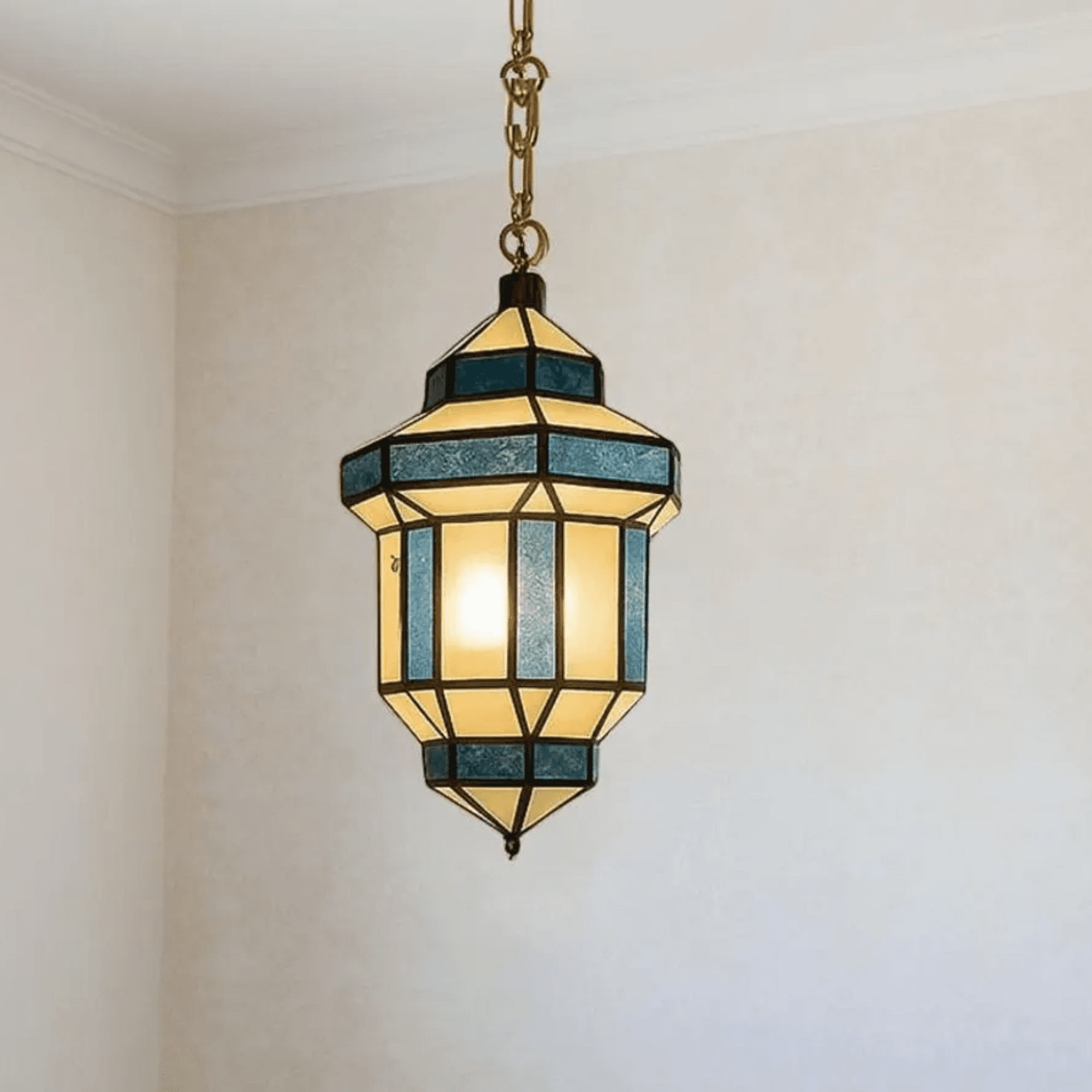 Hand-Hammered Copper Lantern from Marrakech Souks