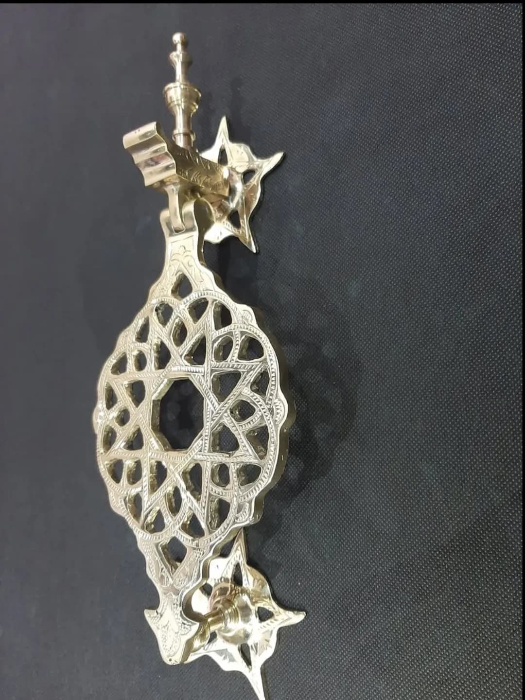 Moroccan Brass Door Knocker — Hand-engraved in Marrakec