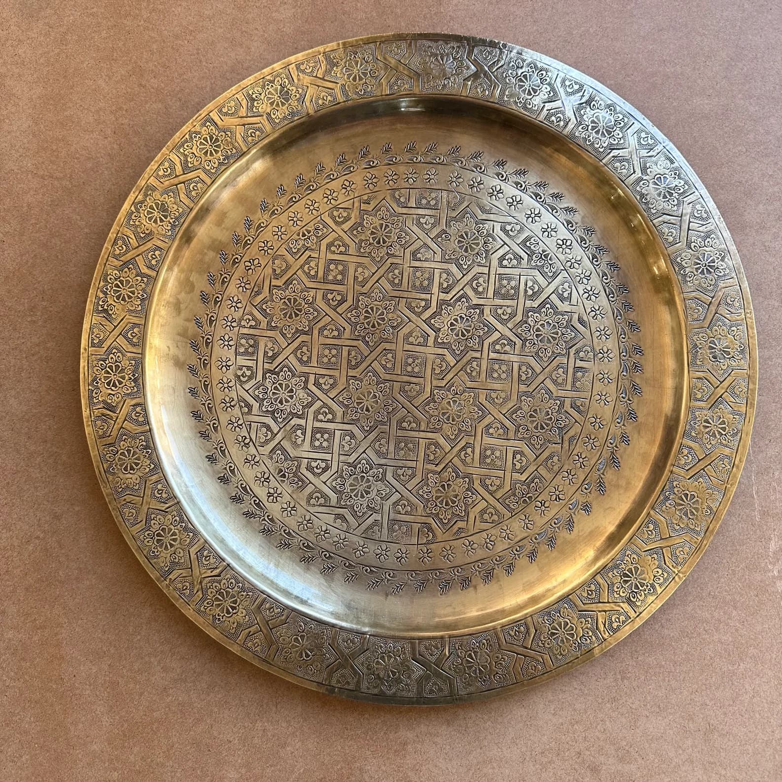 Marrakech Repoussé Copper Tray - Hand-Hammered