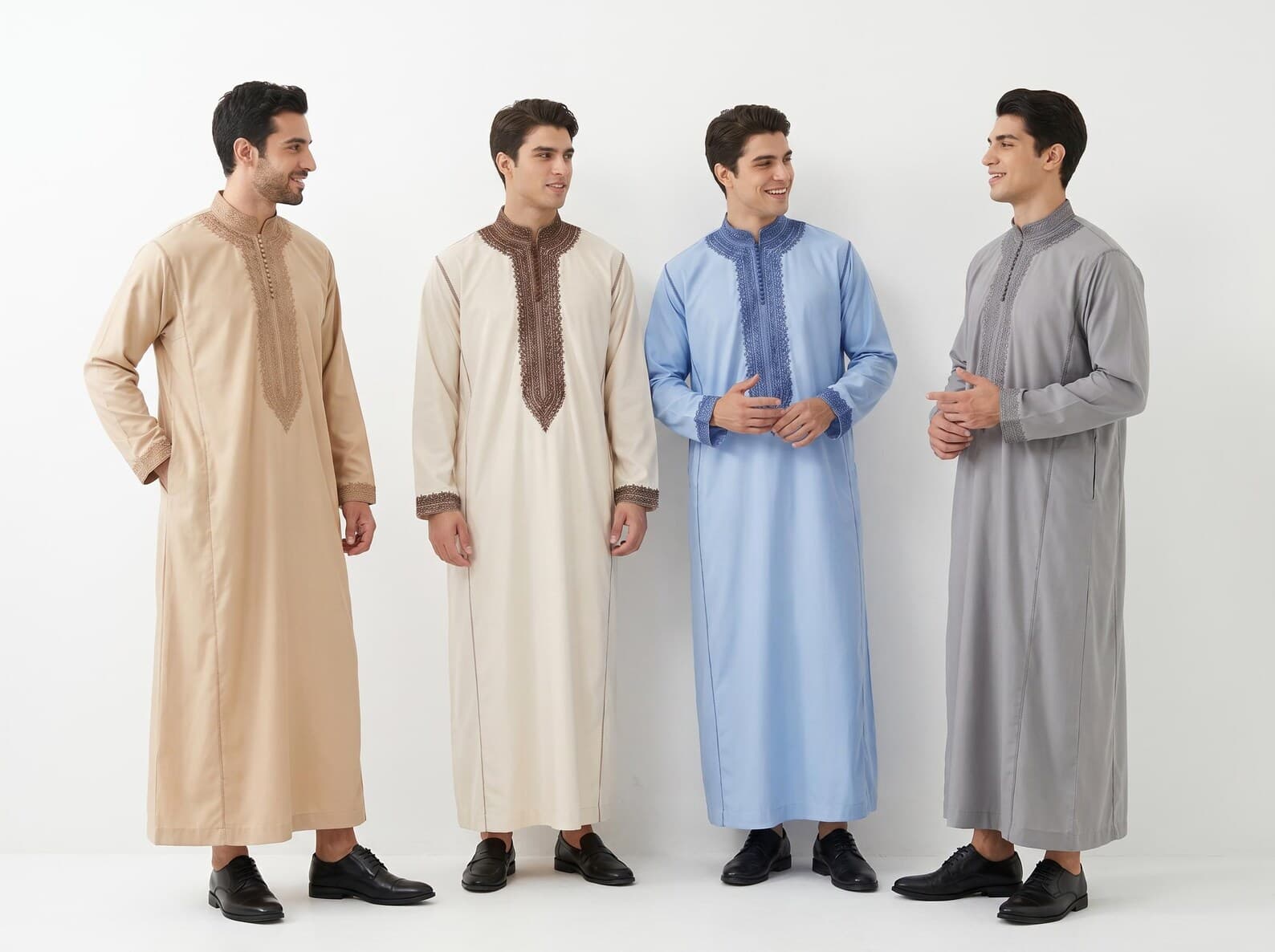 Hand-Embroidered Cotton Djellaba from Salé