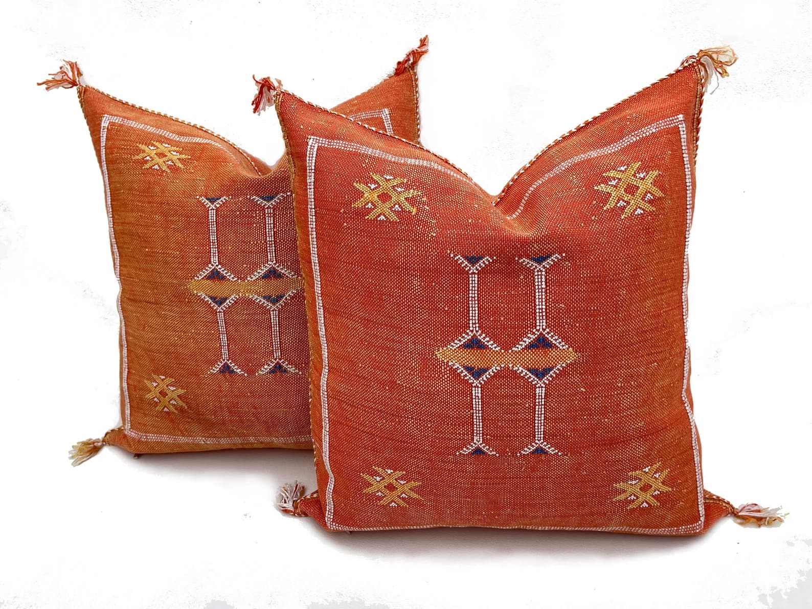Orange Cactus Silk Pillow from Marrakech