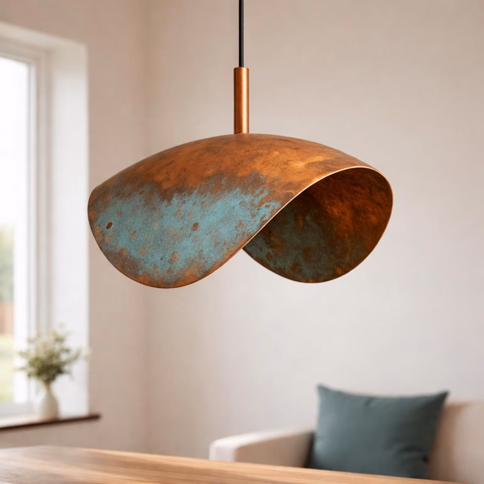 Hand-Hammered Copper Pendant Light from Marrakech